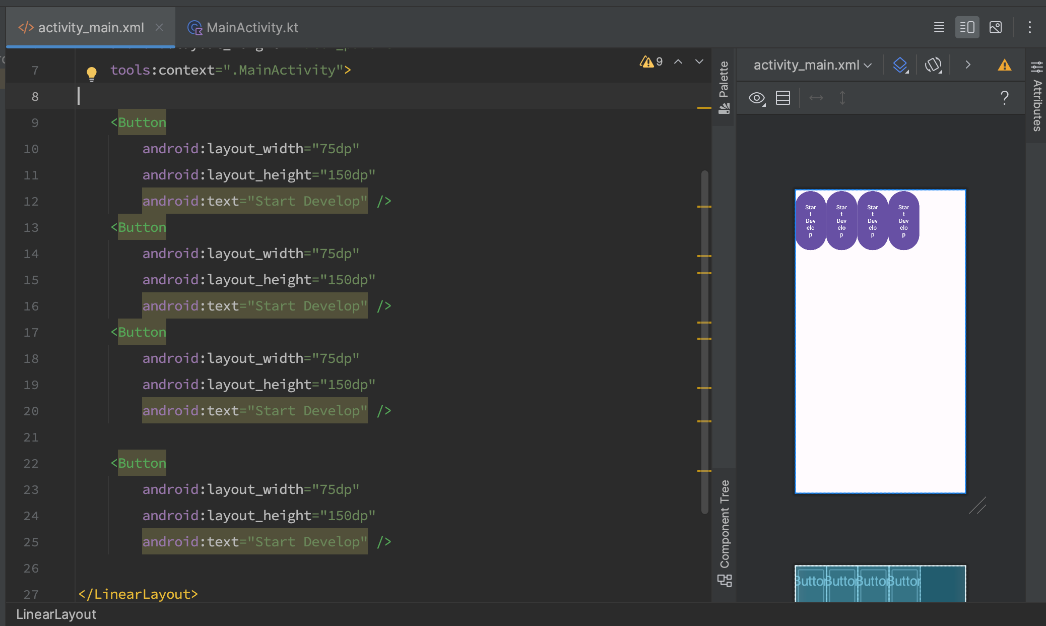 Android XML: Arrangement of elements. LinearLayout