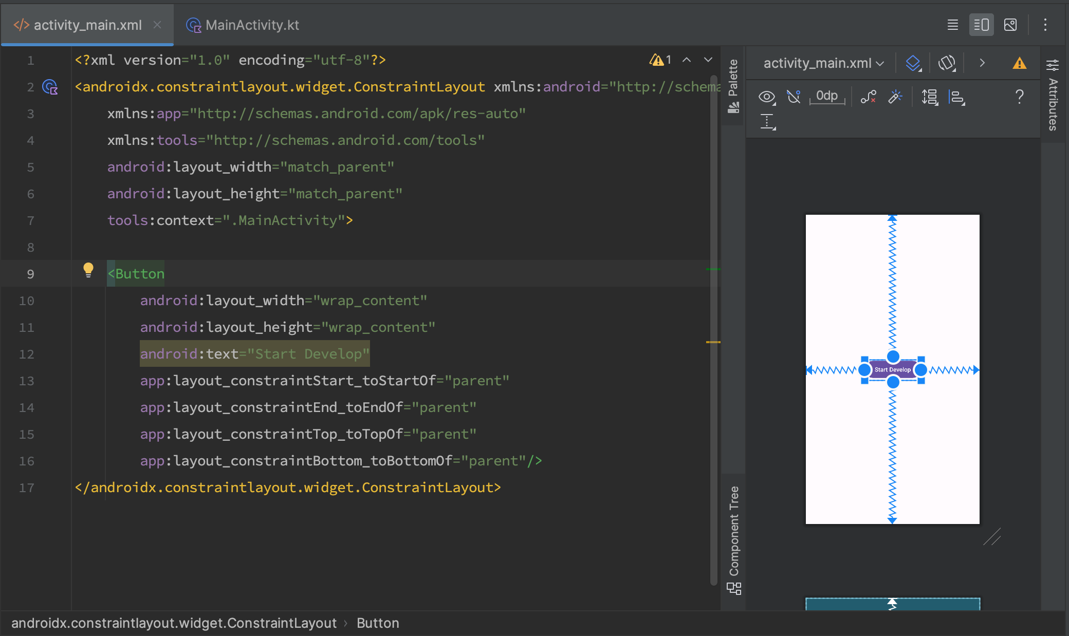 Android XML: Arrangement of elements. ConstraintLayout