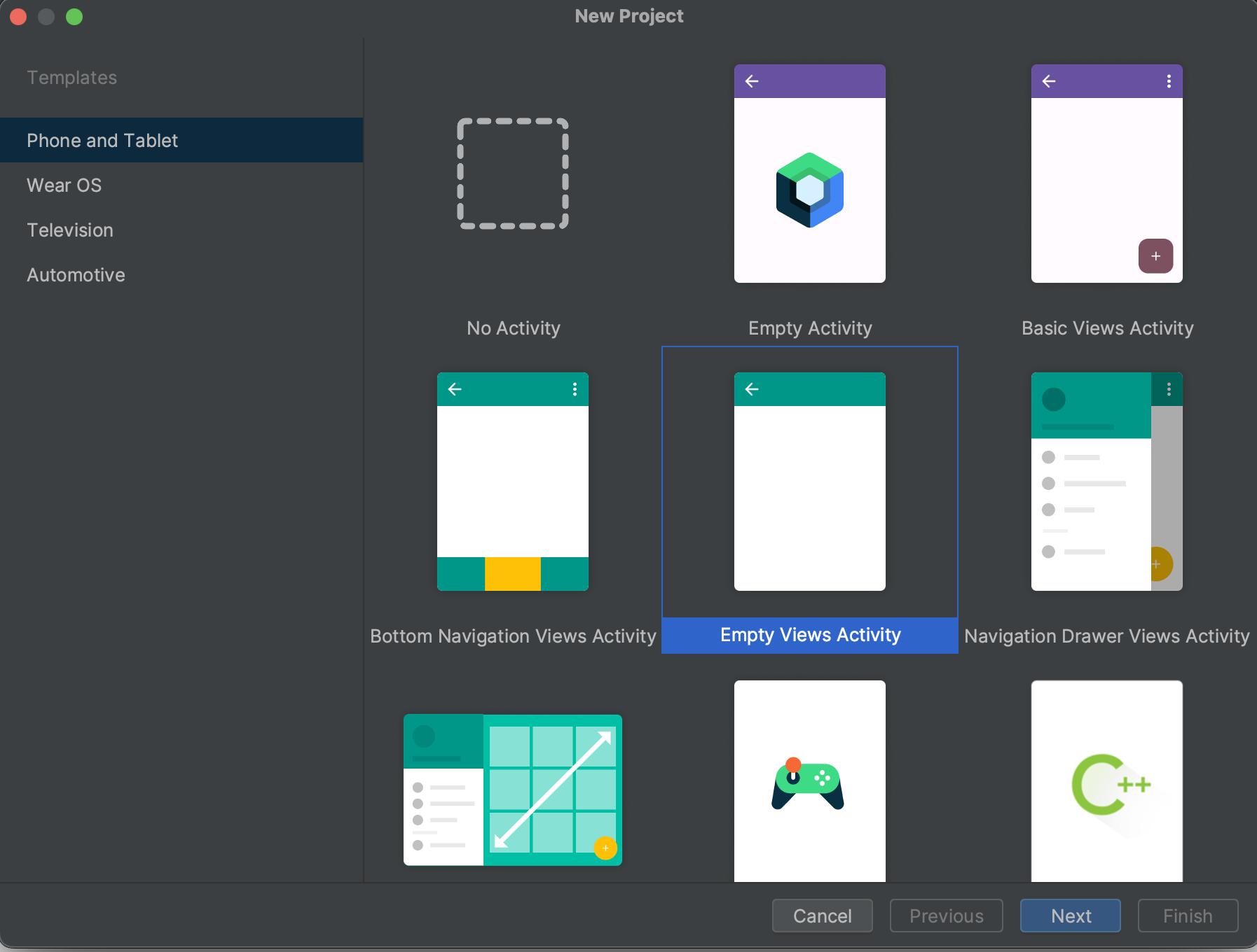 Create Android project with XML based UI.